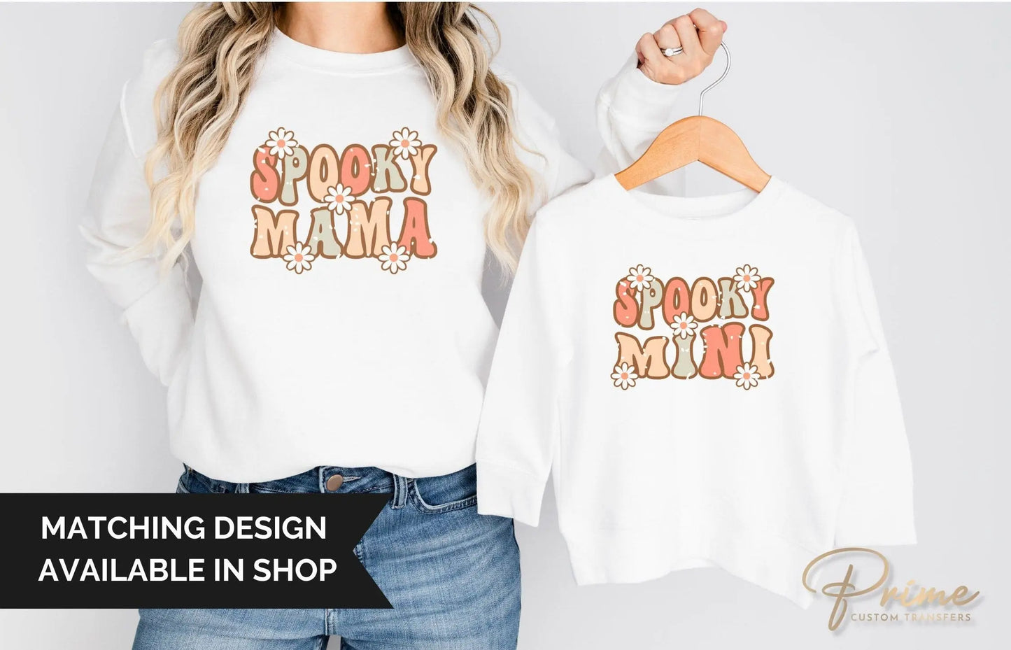 Fall DTF Transfers, Ready to Press, T-shirt Transfers, Heat Transfer, Direct to Film, Halloween, Matching, Mommy and Me, Spooky Mama