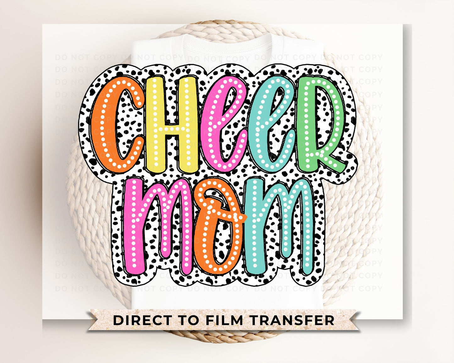 Cheer Mom DTF Transfers, Ready to Press, T-shirt Transfers, Heat Transfer, Custom, Direct to Film, Sports, Cheerleader, School, Colorful