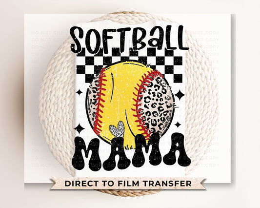 Softball DTF Transfers, Ready to Press, T-shirt Transfers, Heat Transfer, Direct to Film, Sports Mom, Game Day, Customized Softball Mama