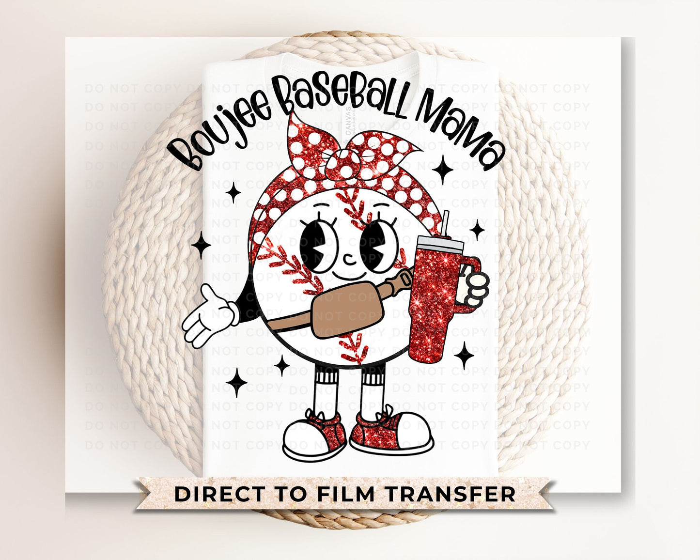 Baseball DTF Transfers, Ready to Press, T-shirt Transfers, Heat Transfer, Direct to Film, Sports Mom, Game Day, Tumbler Boujee Baseball Mama