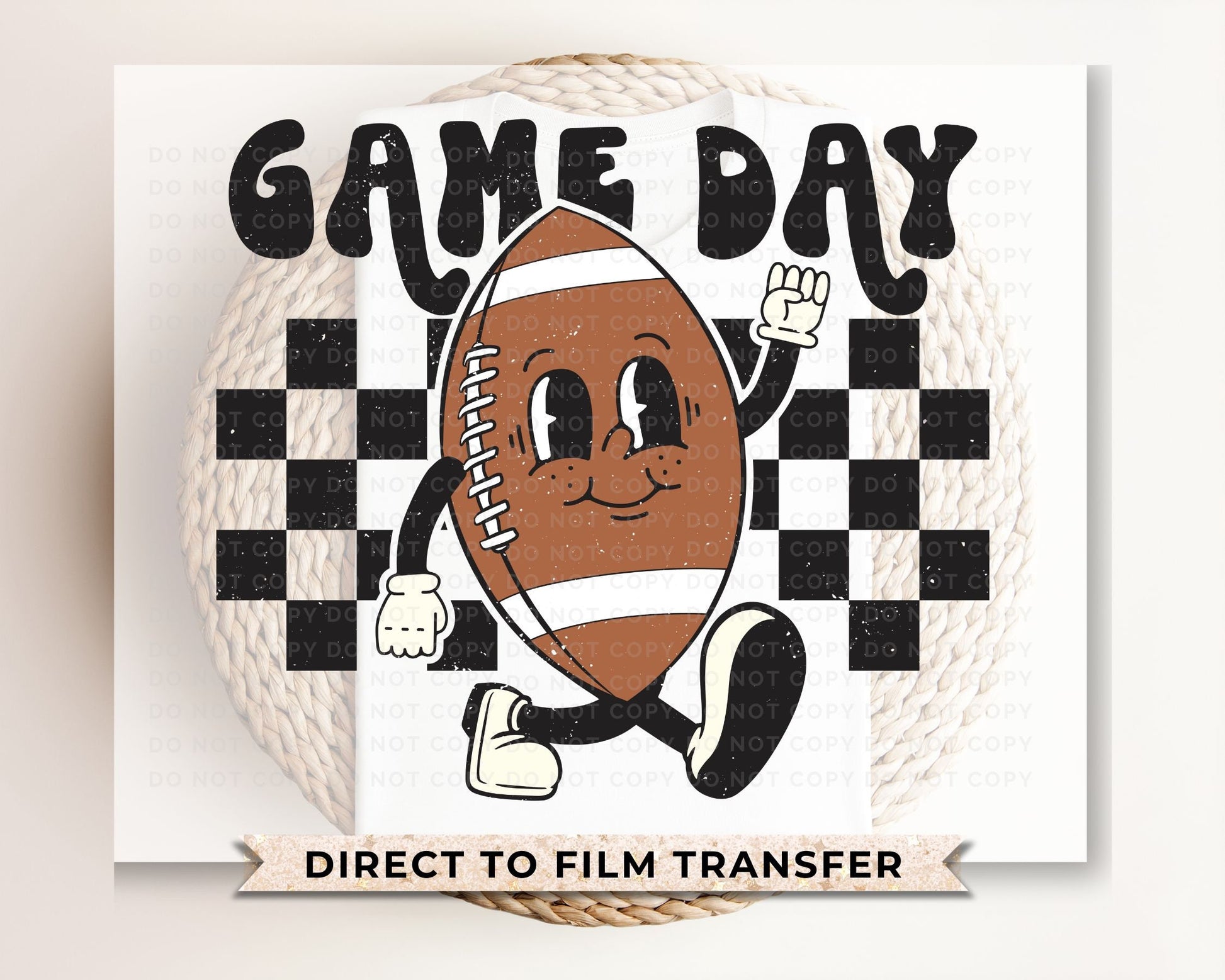 Football DTF Transfers, Ready to Press, T-shirt Transfers, Heat Transfer, Direct to Film, Sports, Cartoon, Characters, Game Day, Retro