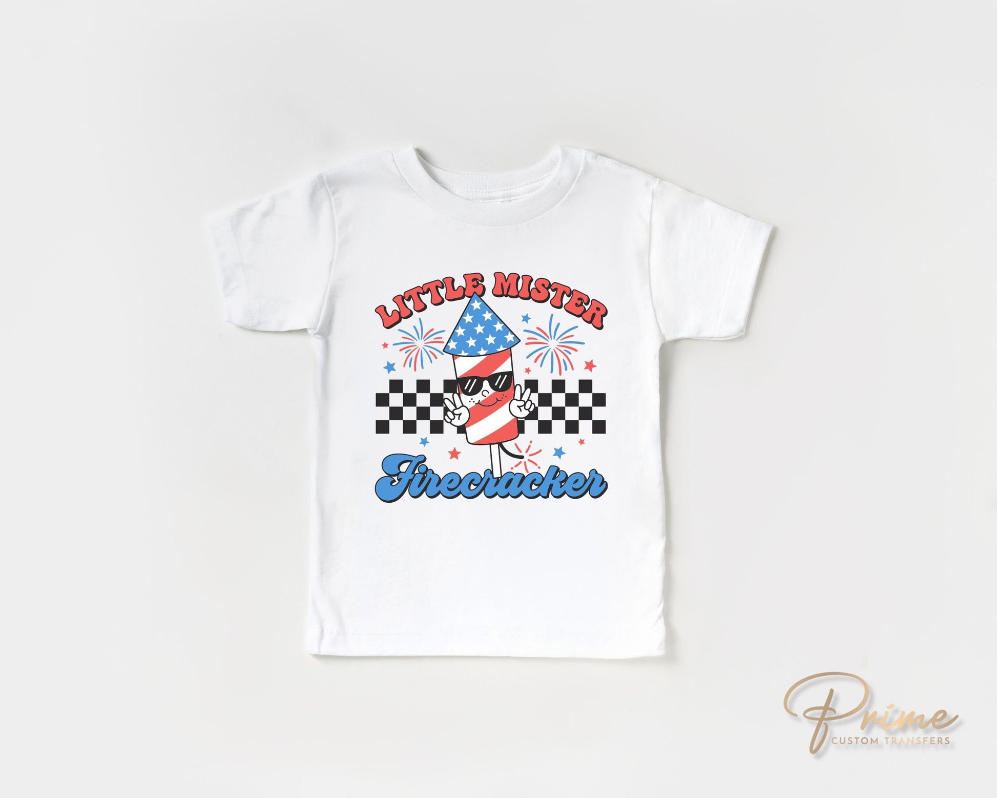 4th of July DTF Transfers, Ready to Press, T-shirt Transfers, Heat Transfer, Direct to Film, Holiday, USA, Little Mister Firecracker