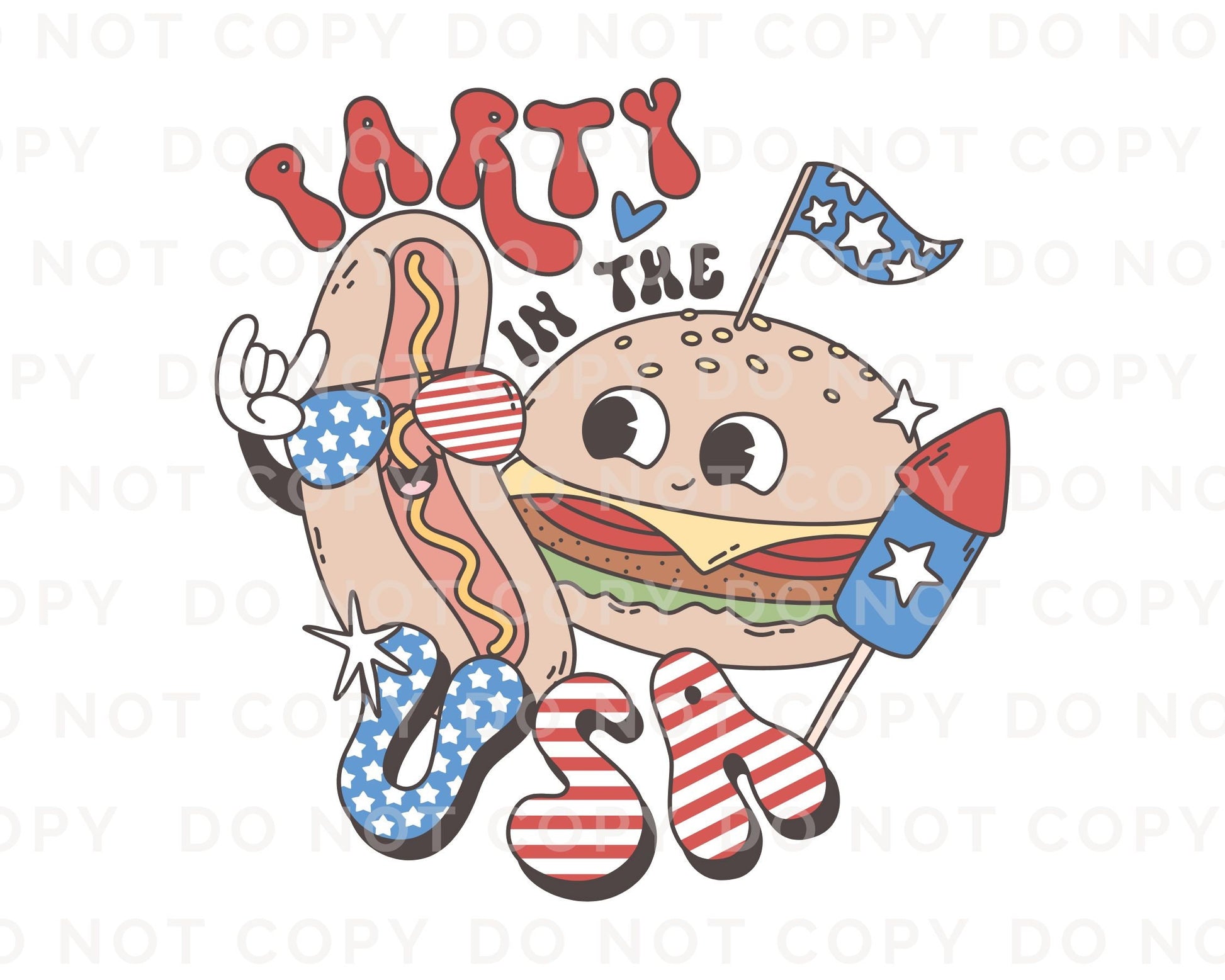 4th of July DTF Transfers, Ready to Press, T-shirt Transfers, Heat Transfer, Direct to Film, Fourth, Holiday, Party in The USA, Memorial Day