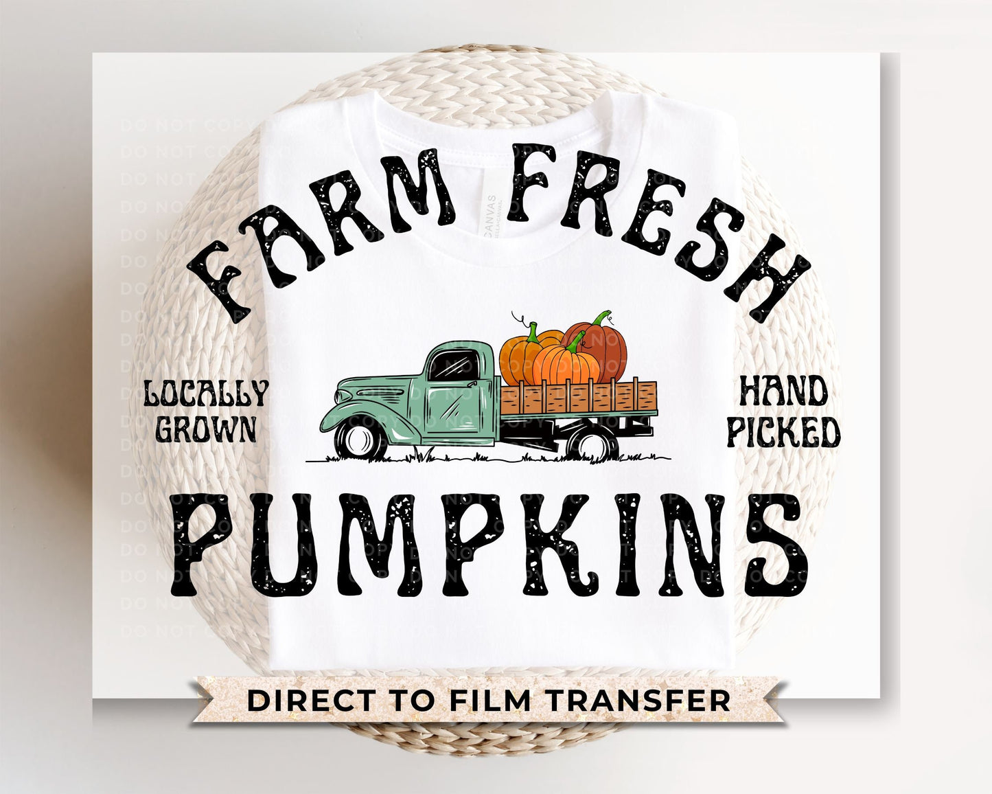 Fall DTF Transfers, Ready to Press, T-shirt Transfers, Heat Transfer, Direct to Film, Truck, Autumn, Gift, Halloween, Farm Fresh Pumpkins