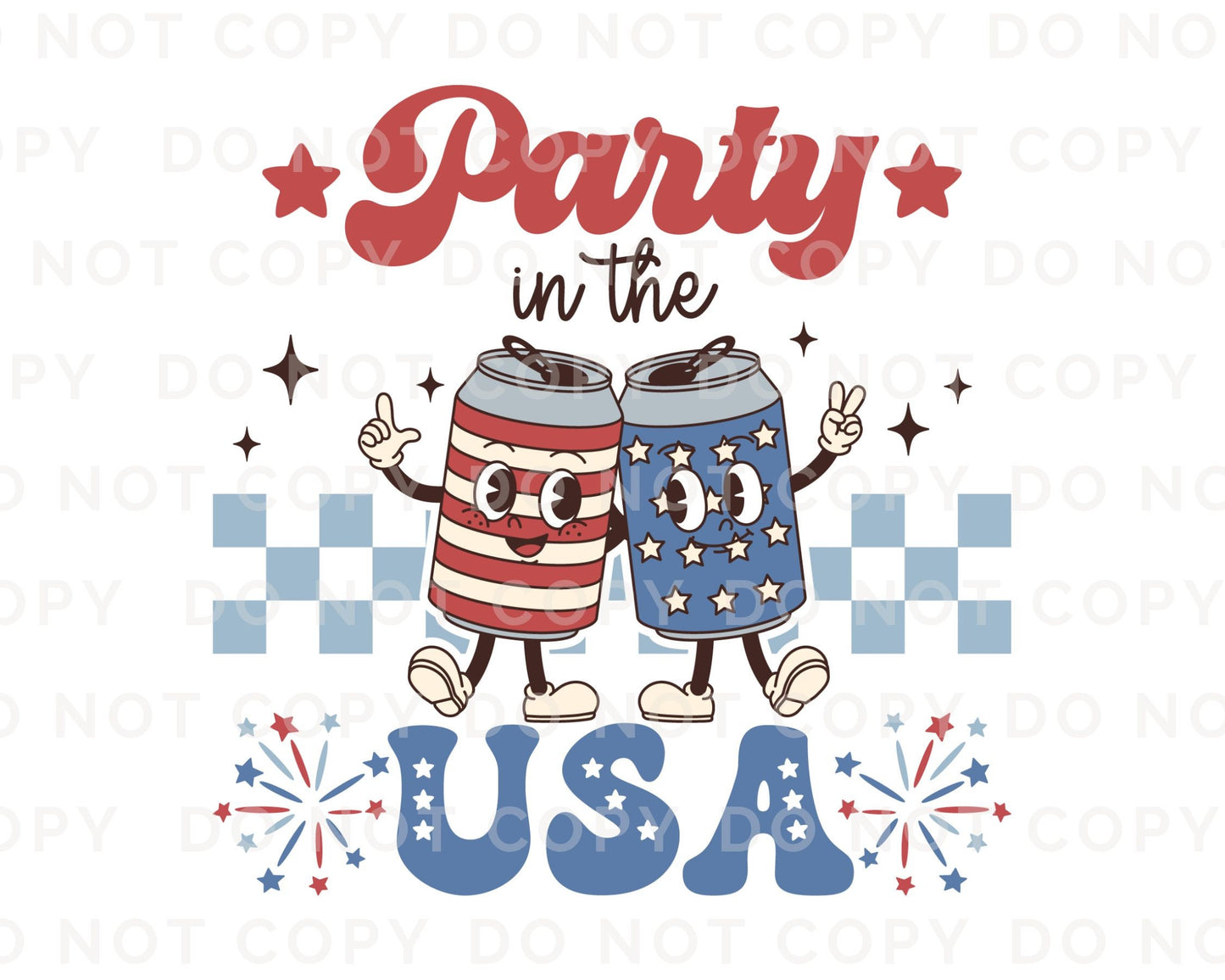 4th of July DTF Transfers, Ready to Press, T-shirt Transfers, Heat Transfer, Direct to Film, Fourth, Holiday, Party in The USA, Memorial Day