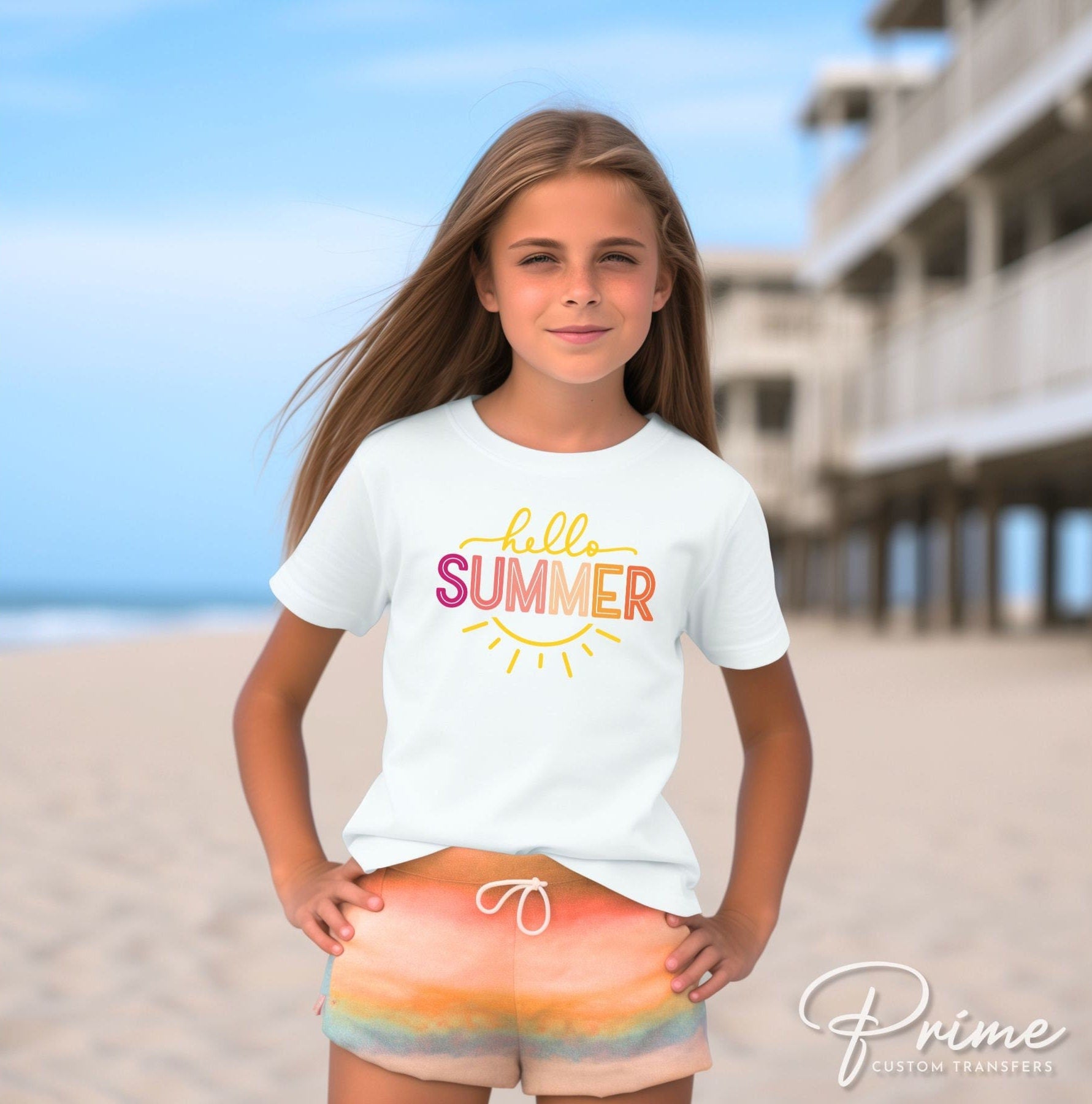 Summer DTF Transfers, Ready to Press, T-shirt Transfers, Heat Transfer, Direct to Film, Beach, Cute, Sunshine, Vacation, Hello Summer