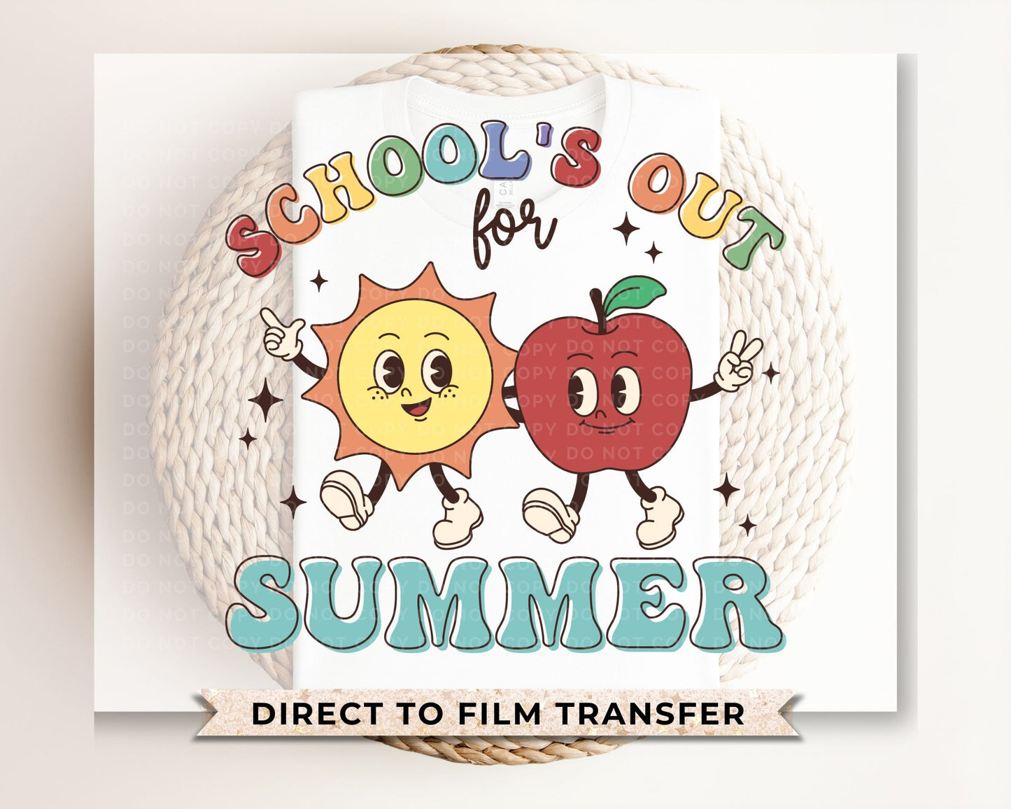 Summer DTF Transfers, Ready to Press, T-shirt Transfers, Heat Transfer, Direct to Film, Teacher, Group, Student, Happy Last Day of School