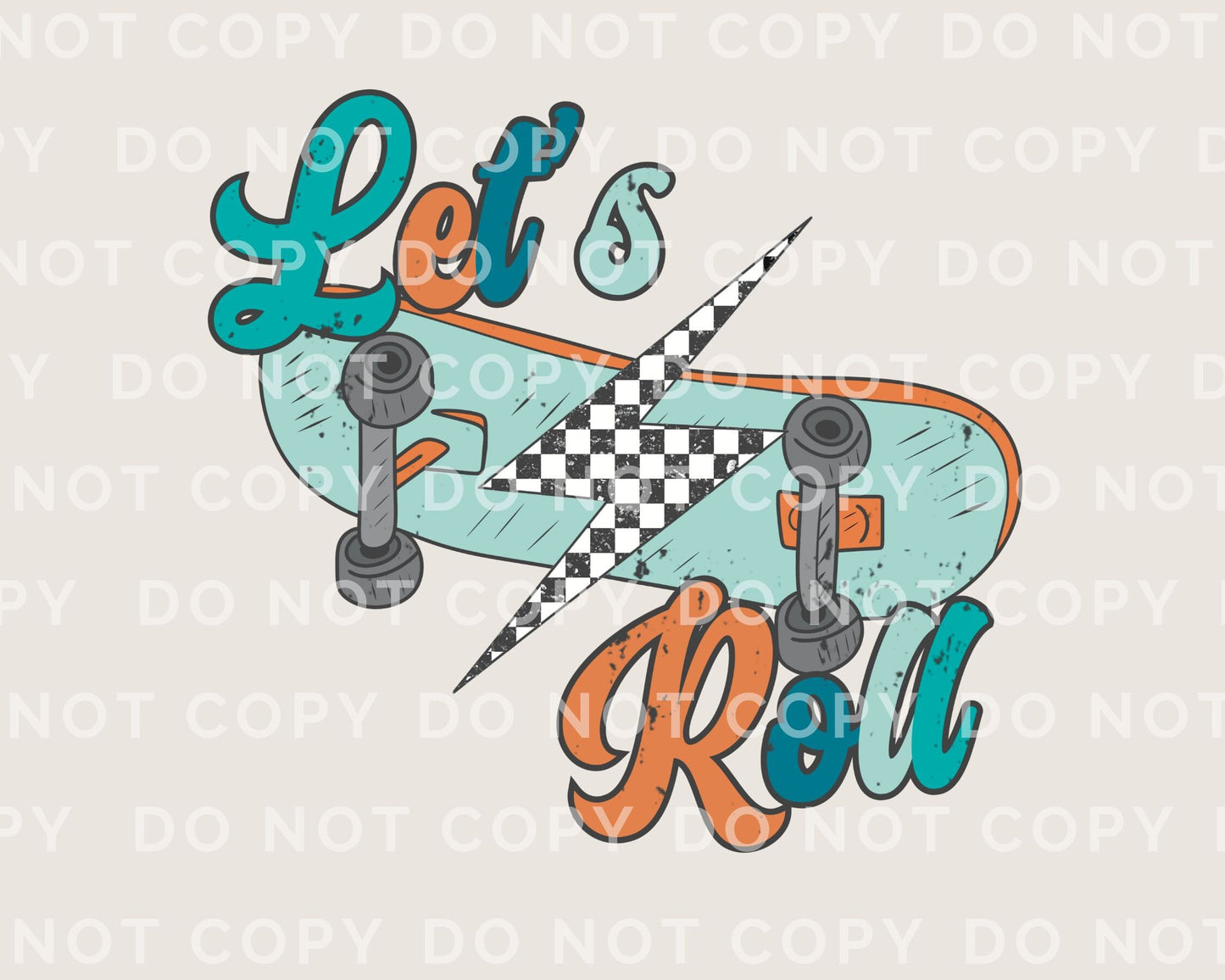 Let’s Roll DTF Transfers, Ready to Press, T-shirt Transfers, Heat Transfer, Direct to Film, Retro, Toddler, Skateboard, Skater Boy