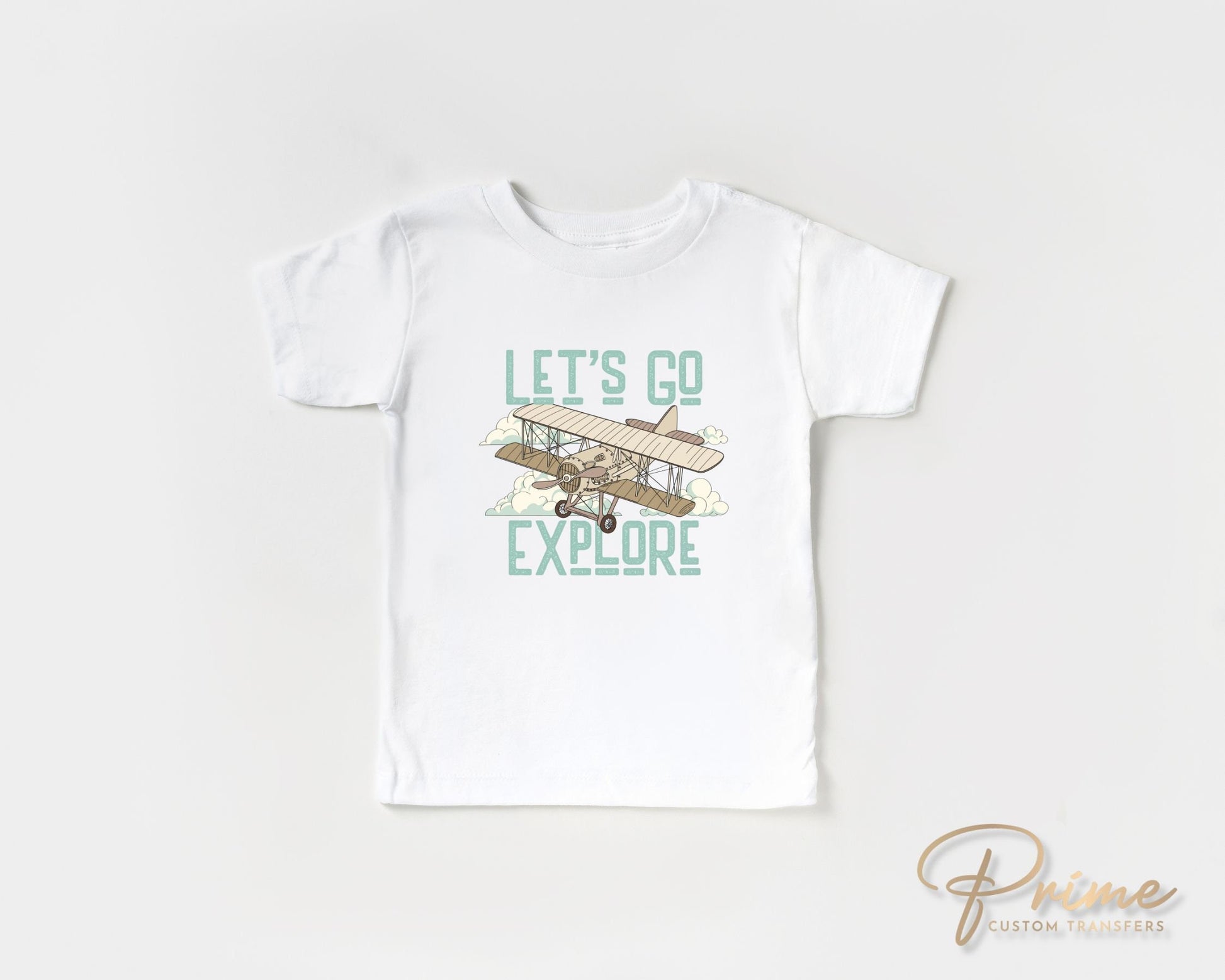 Let's Go Explore DTF Transfers, Ready to Press, T-shirt Transfers, Heat Transfer, Direct to Film, Retro, Adventure, Travel, Airplane