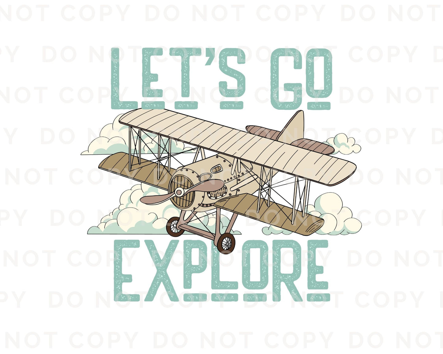 Let's Go Explore DTF Transfers, Ready to Press, T-shirt Transfers, Heat Transfer, Direct to Film, Retro, Adventure, Travel, Airplane