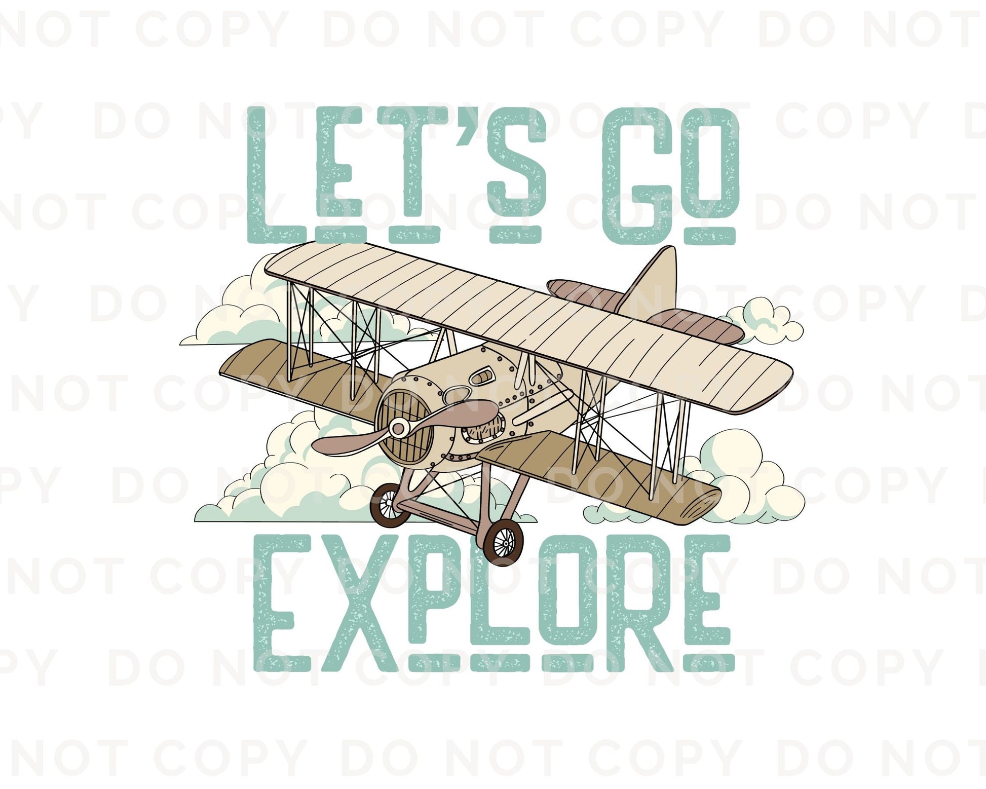 Let's Go Explore DTF Transfers, Ready to Press, T-shirt Transfers, Heat Transfer, Direct to Film, Retro, Adventure, Travel, Airplane