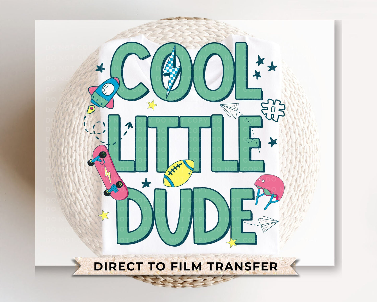 Cool Little Dude DTF Transfers, Ready to Press, T-shirt Transfers, Heat Transfer, Direct to Film, Retro, Adventure, Travel, Skateboard