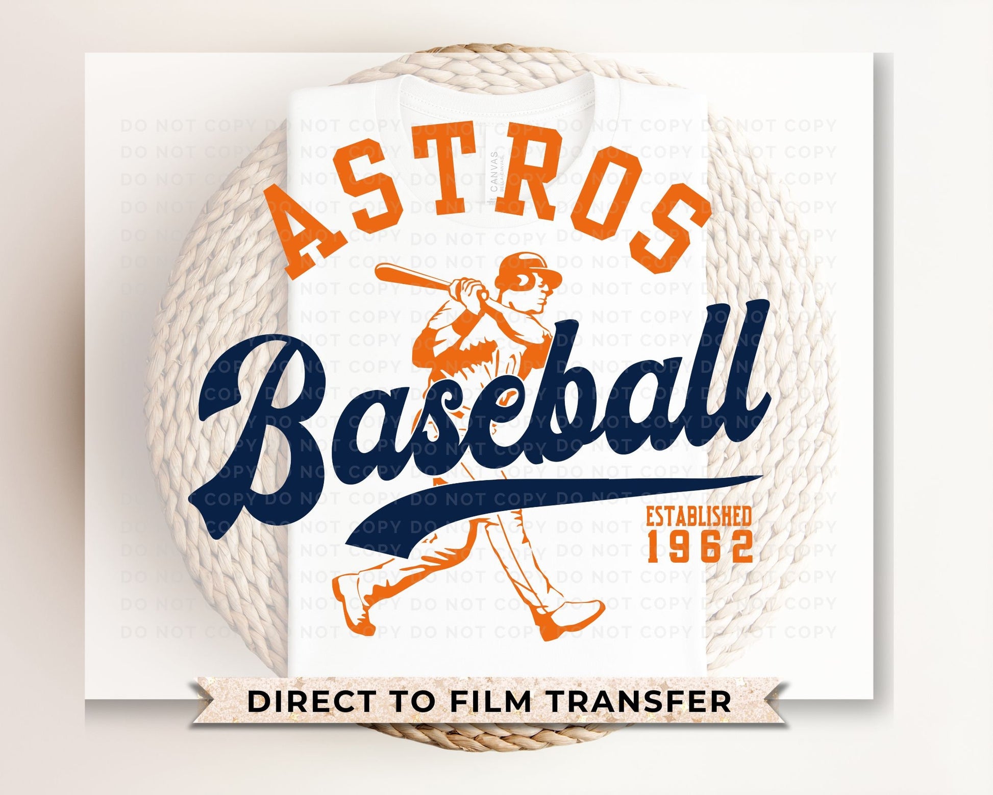 Baseball DTF Transfers, Ready to Press, T-shirt Transfers, Heat Transfer, Direct to Film, Sports, Summer, Vintage, Houston Texas