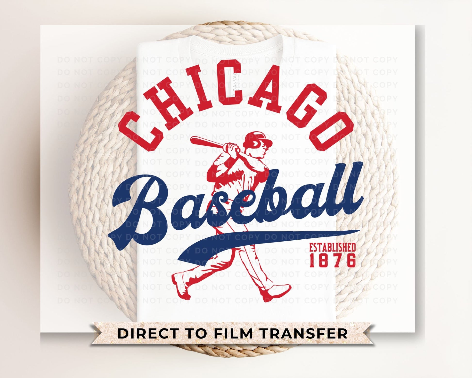 Baseball DTF Transfers, Ready to Press, T-shirt Transfers, Heat Transfer, Direct to Film, Sports, Summer, Vintage, Retro, Chicago Illinois