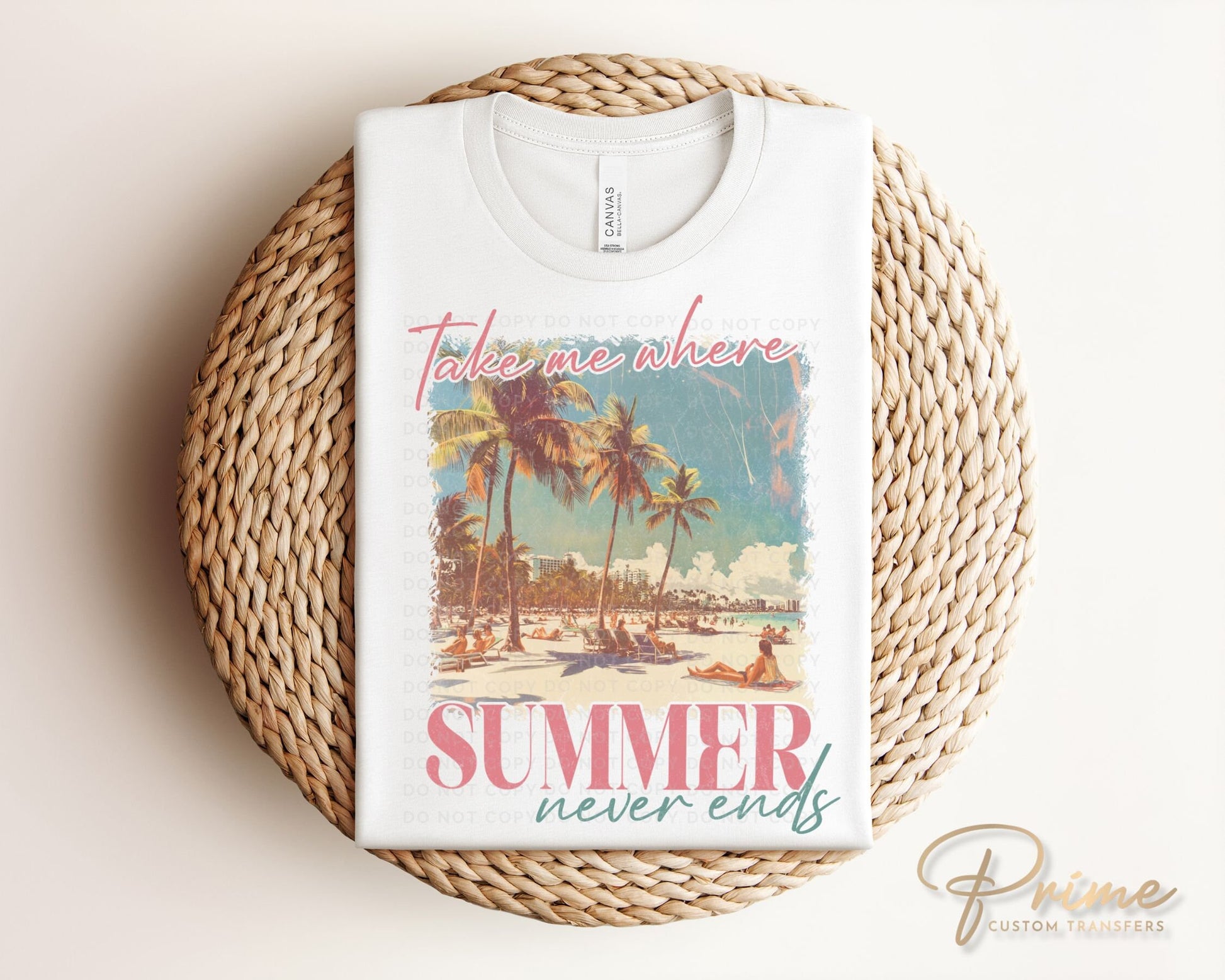 Summer DTF Transfers, Ready to Press, T-shirt Transfers, Heat Transfer, Direct to Film, Beach, Cute, Sunshine, Vacation, Summer Time
