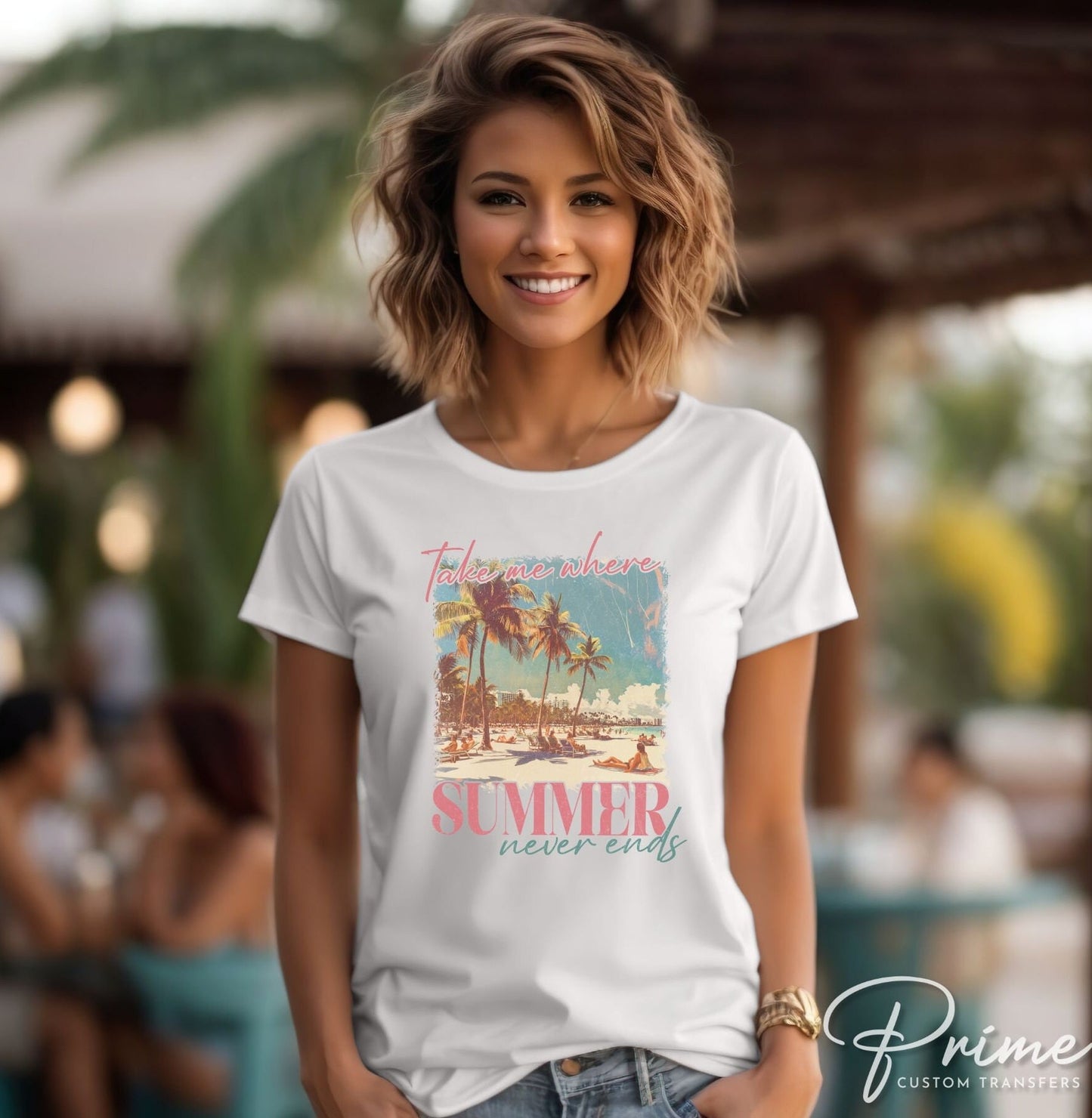 Summer DTF Transfers, Ready to Press, T-shirt Transfers, Heat Transfer, Direct to Film, Beach, Cute, Sunshine, Vacation, Summer Time