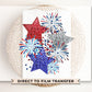 4th of July DTF Transfers, Ready to Press, T-shirt Transfers, Heat Transfer, Direct to Film, USA, Holiday, Stars, Sparkly, Faux Glitter