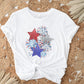 4th of July DTF Transfers, Ready to Press, T-shirt Transfers, Heat Transfer, Direct to Film, USA, Holiday, Stars, Sparkly, Faux Glitter