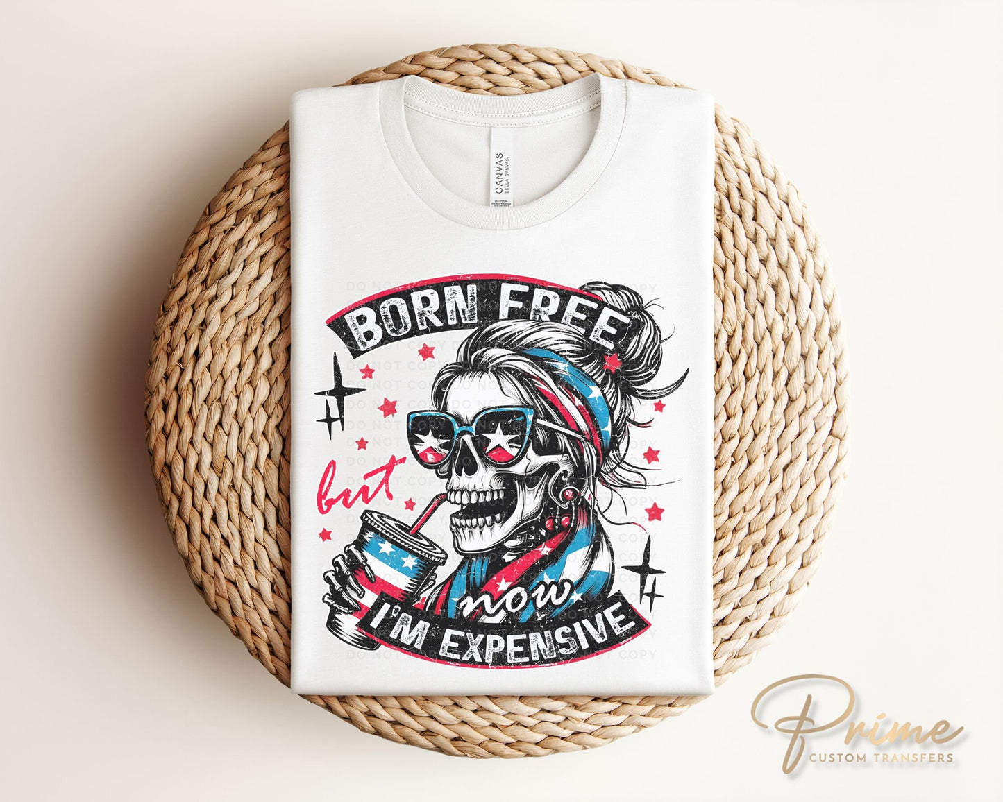 4th of July DTF Transfers, Ready to Press, T-shirt Transfers, Heat Transfer, Direct to Film, Fourth, Holiday, USA, Skull, Freedom, Skeleton