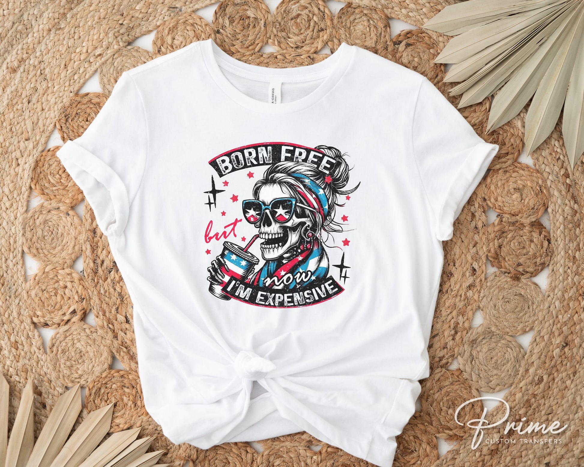 4th of July DTF Transfers, Ready to Press, T-shirt Transfers, Heat Transfer, Direct to Film, Fourth, Holiday, USA, Skull, Freedom, Skeleton