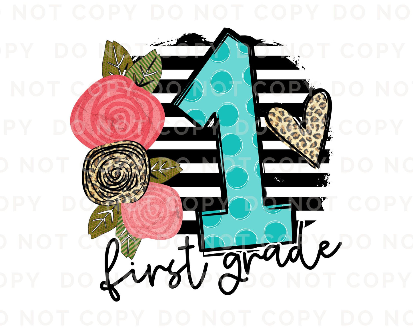 First Grade DTF Transfer, First Day of School, Heat Transfer, Ready to Press, Direct to Film, First Day of School, Boho, Teacher, 1st Grade