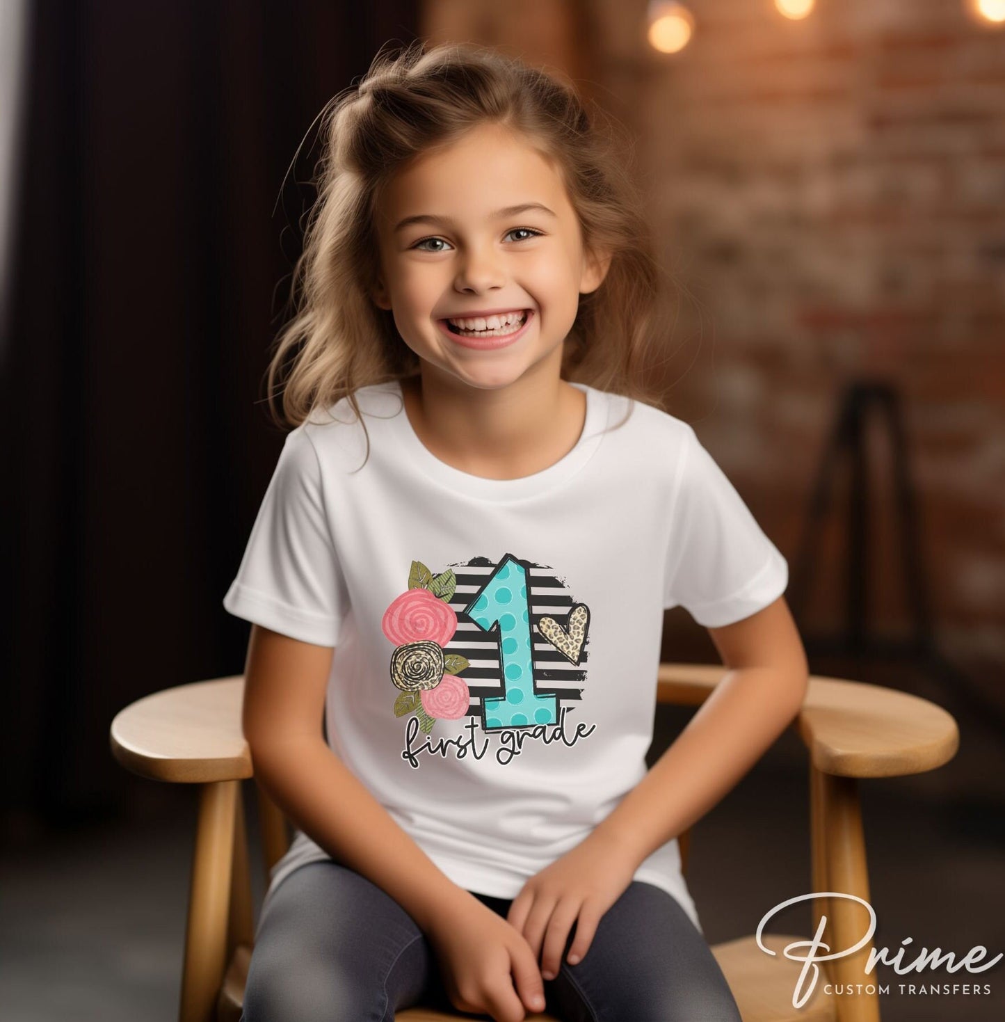 First Grade DTF Transfer, First Day of School, Heat Transfer, Ready to Press, Direct to Film, First Day of School, Boho, Teacher, 1st Grade