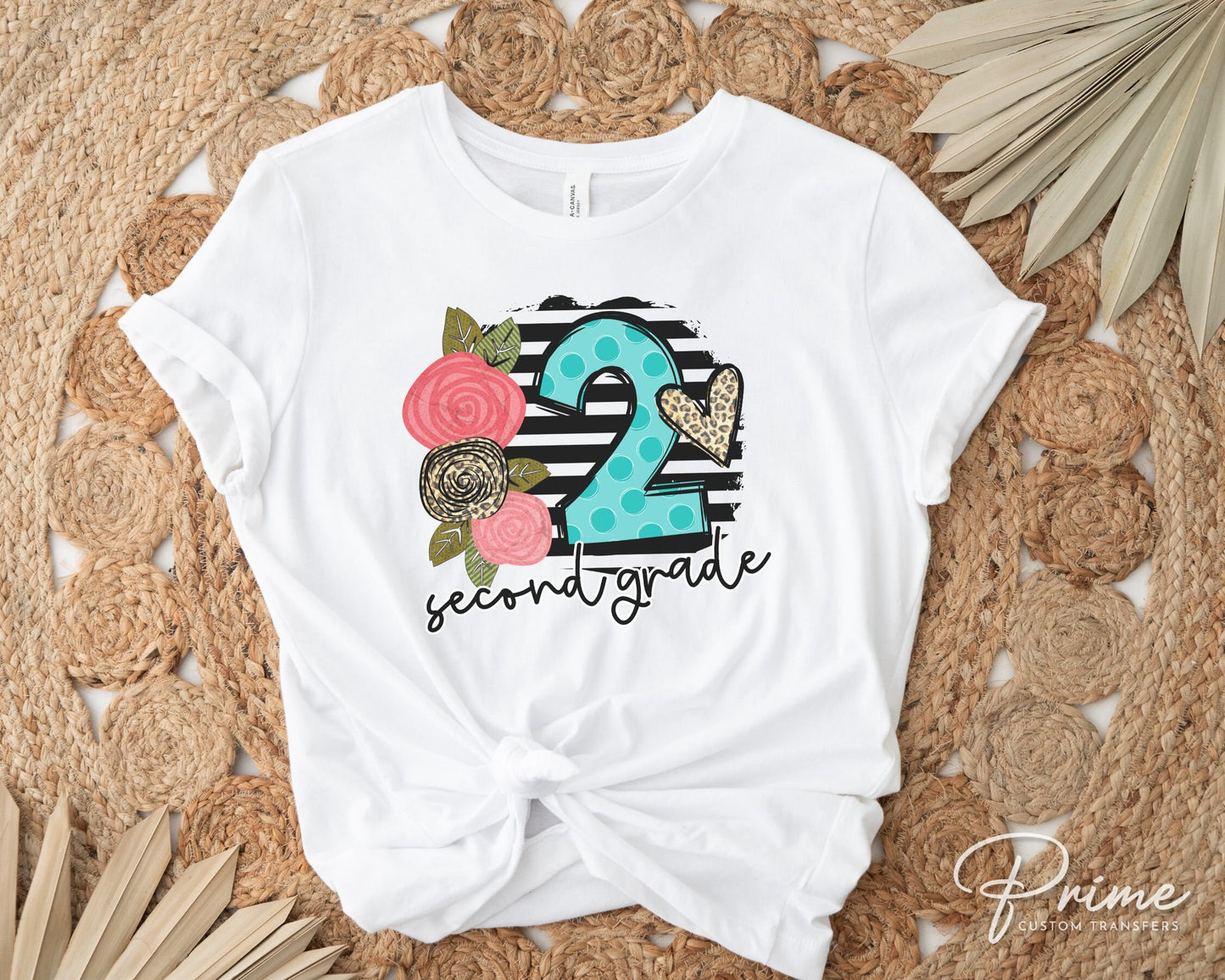 Second Grade DTF Transfer, First Day of School, Heat Transfer, Ready to Press, Direct to Film, First Day of School, Boho, Teacher, 2nd Grade