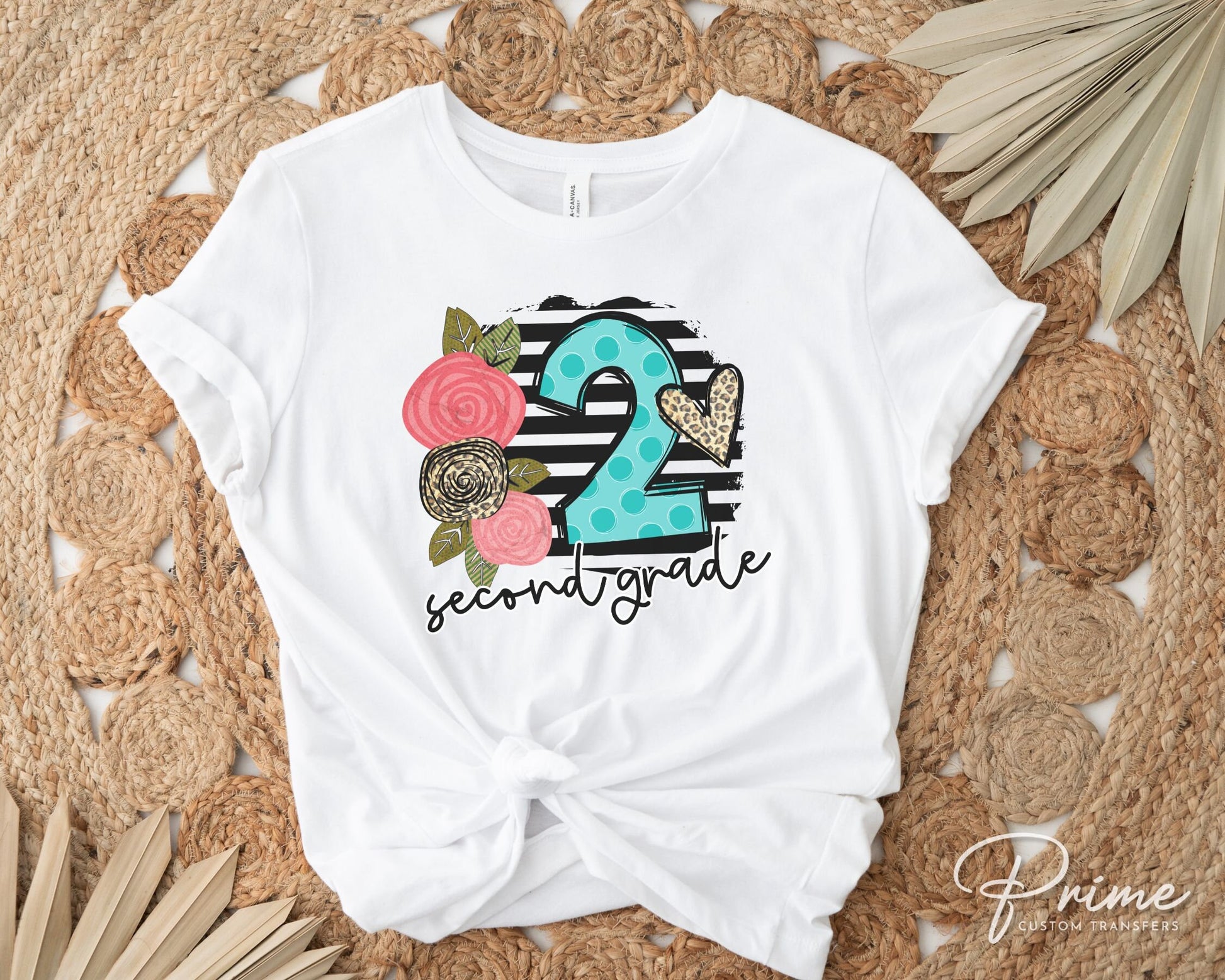 Second Grade DTF Transfer, First Day of School, Heat Transfer, Ready to Press, Direct to Film, First Day of School, Boho, Teacher, 2nd Grade