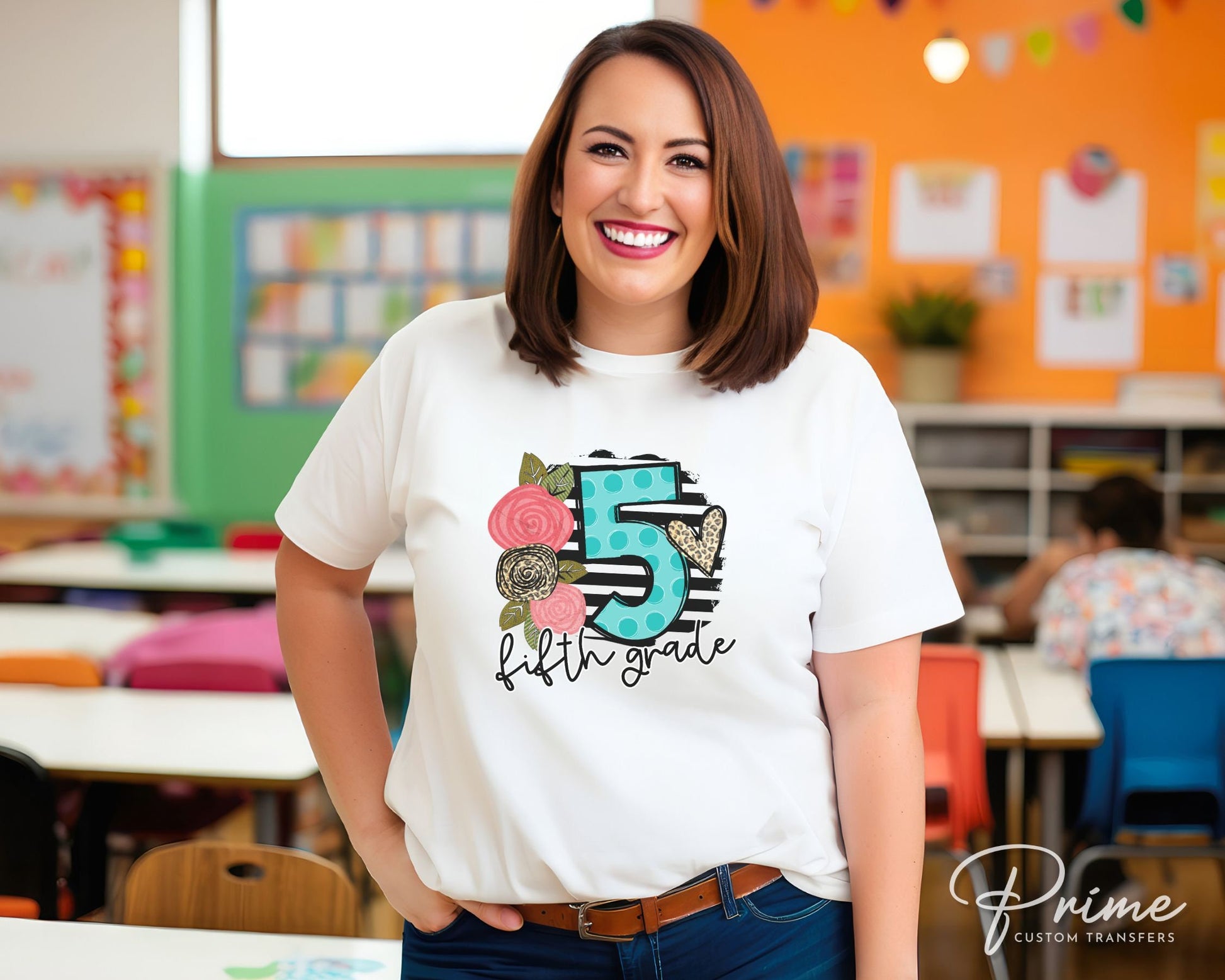 Fifth Grade DTF Transfer, First Day of School, Heat Transfer, Ready to Press, Direct to Film, First Day of School, Boho, Teacher, 5th Grade