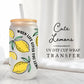UV DTF 16oz Libbey Cup Wrap Sticker, Ready To Apply, Direct to Film, Wrap, Summer, Glass Can, Permanent, Zest, When Life Gives You Lemons