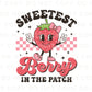 Strawberry DTF Transfers, Ready to Press, T-shirt Transfers, Heat Transfer, Direct to Film, Retro, Trendy, Sweetest Berry In The Patch