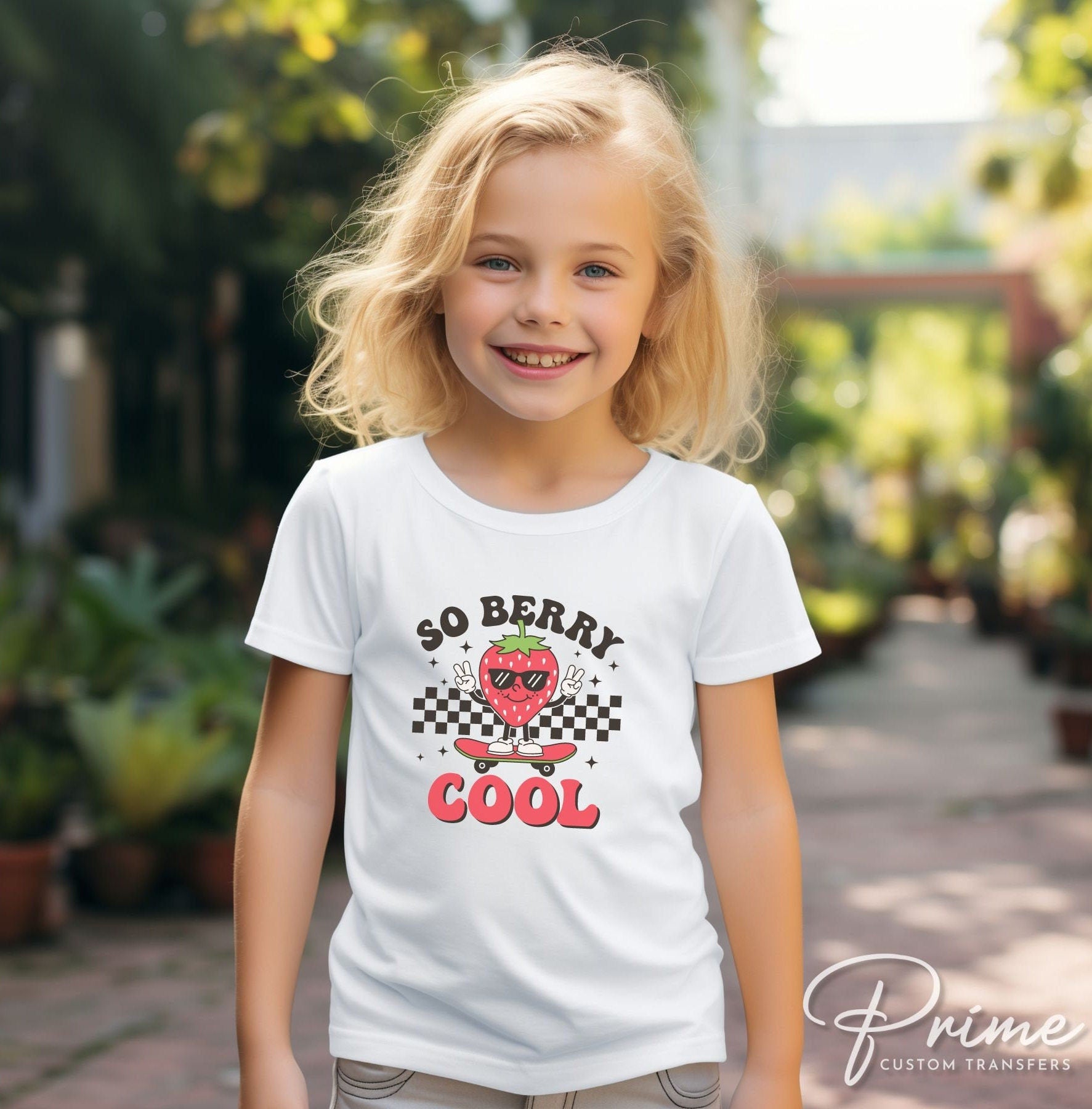 Strawberry DTF Transfers, Ready to Press, T-shirt Transfers, Heat Transfer, Direct to Film, Retro, Trendy, Cute, Skateboard, So Berry Cool