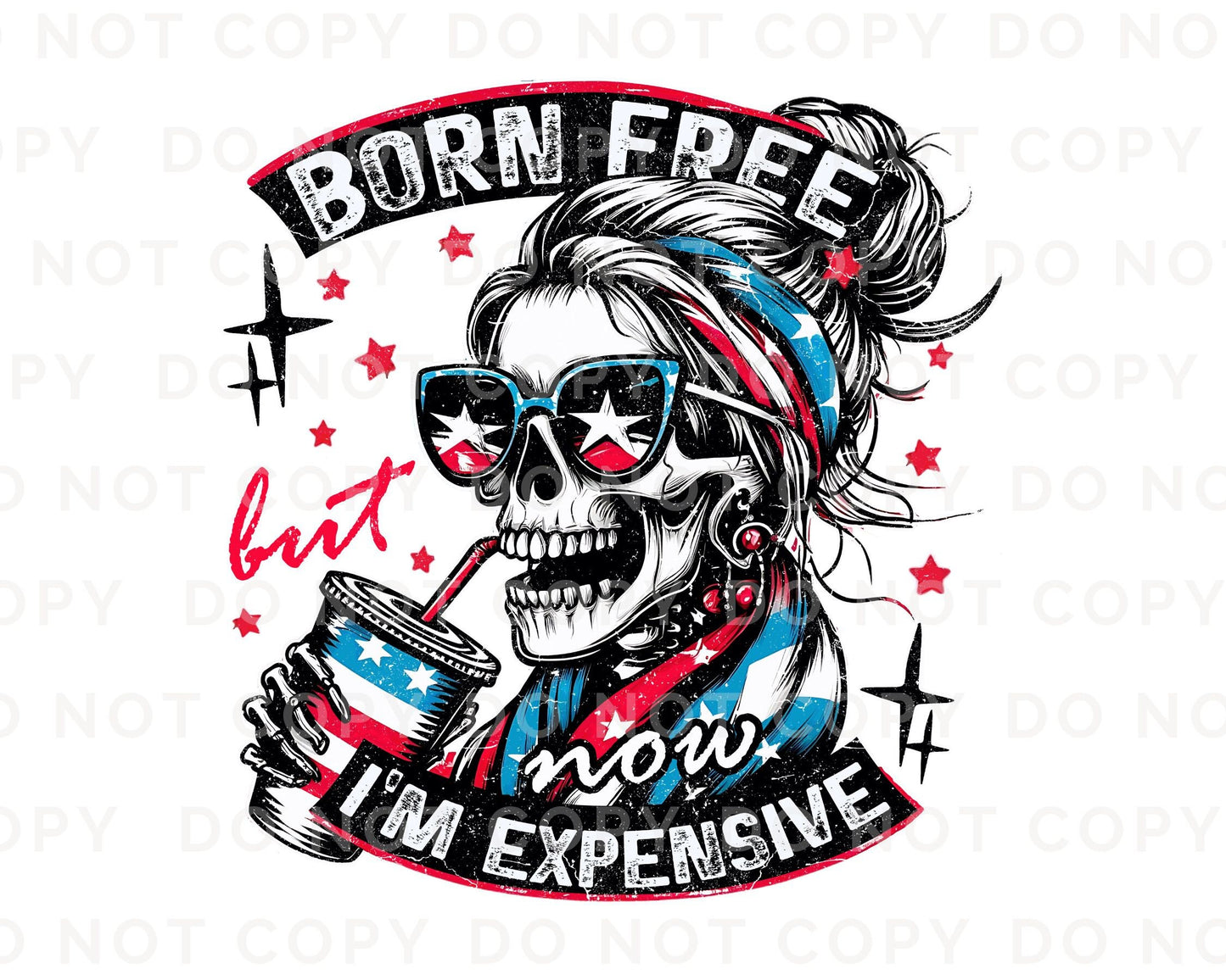 4th of July DTF Transfers, Ready to Press, T-shirt Transfers, Heat Transfer, Direct to Film, Fourth, Holiday, USA, Skull, Freedom, Skeleton