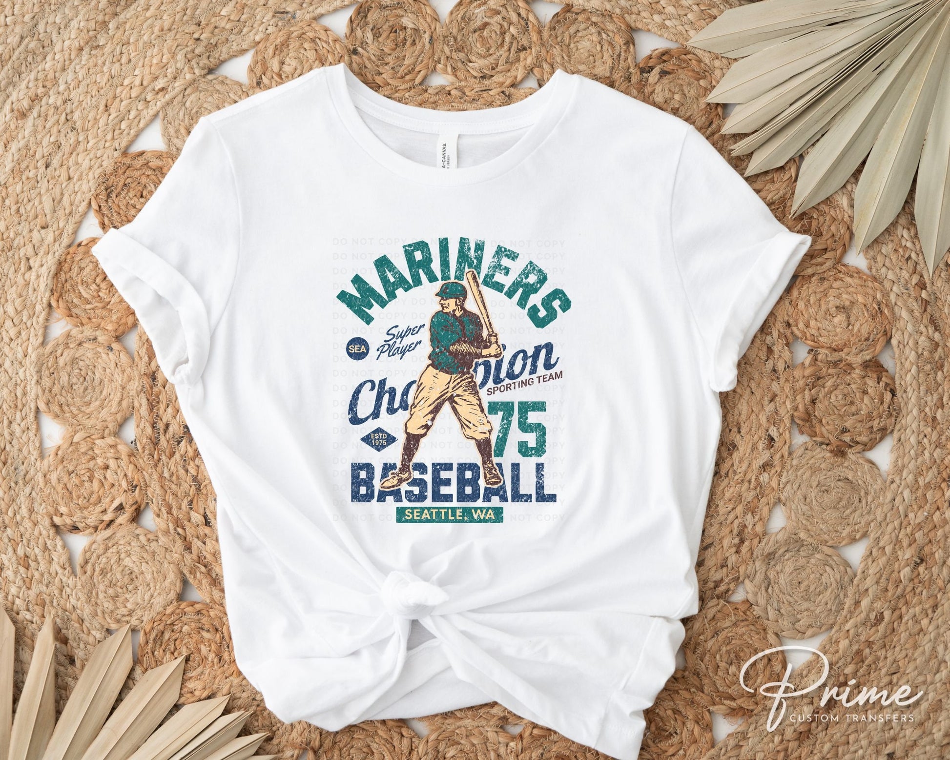 Baseball DTF Transfers, Ready to Press, T-shirt Transfers, Heat Transfer, Direct to Film, Sports, Summer, Vintage, Seattle Washington