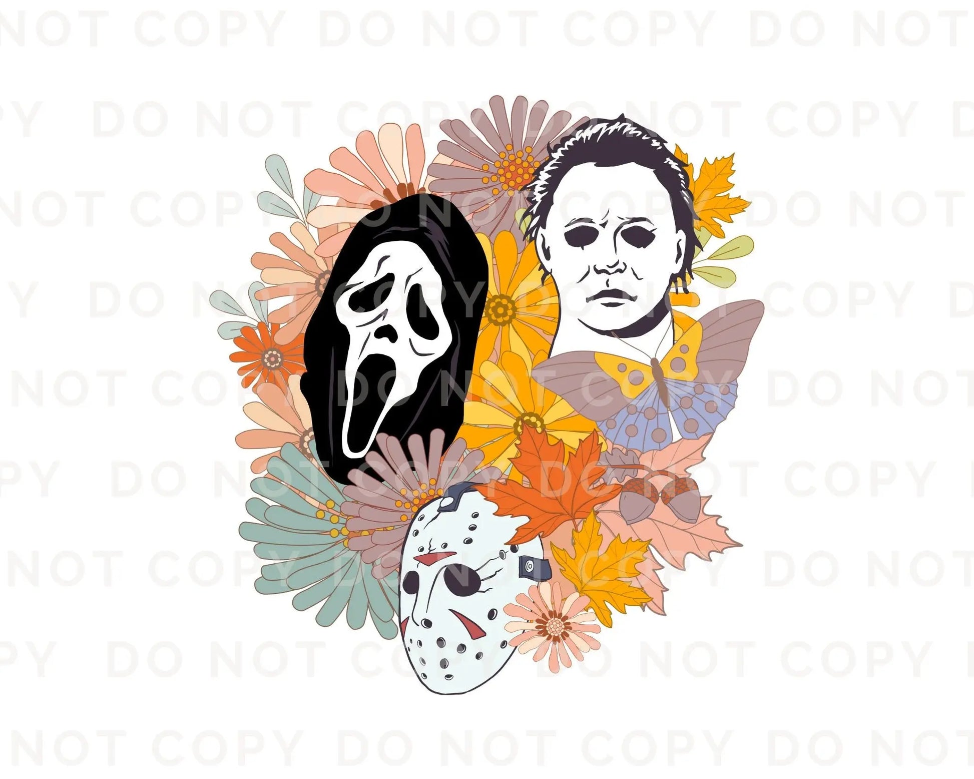 Halloween DTF Transfers, Ready to Press, T-shirt Transfers, Heat Transfer, Direct to Film, Spooky, Scary, Movie, Trendy, Retro, Triller
