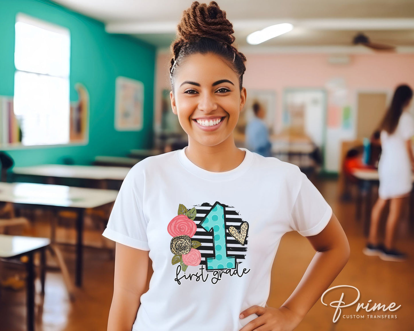 First Grade DTF Transfer, First Day of School, Heat Transfer, Ready to Press, Direct to Film, First Day of School, Boho, Teacher, 1st Grade