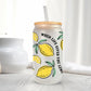 UV DTF 16oz Libbey Cup Wrap Sticker, Ready To Apply, Direct to Film, Wrap, Summer, Glass Can, Permanent, Zest, When Life Gives You Lemons