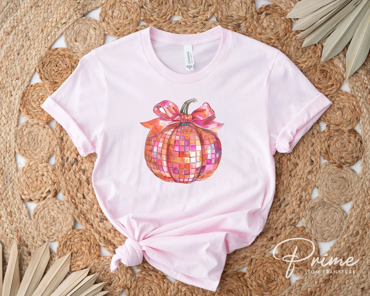 Fall DTF Transfers, Ready to Press, T-shirt Transfers, Heat Transfer, Direct to Film, Trendy, Bow, Coquette, Aesthetic, Disco Pumpkin