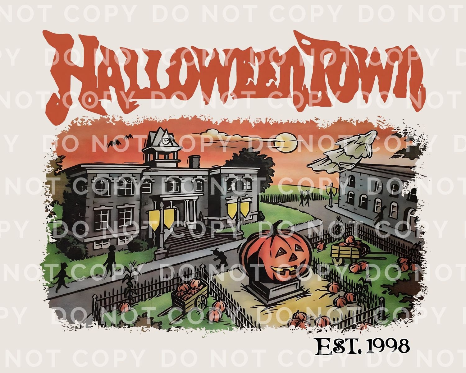 Halloween DTF Transfers, Ready to Press, T-shirt Transfers, Heat Transfer, Direct to Film, Fall, Retro, Vintage, HalloweenTown Est 1998