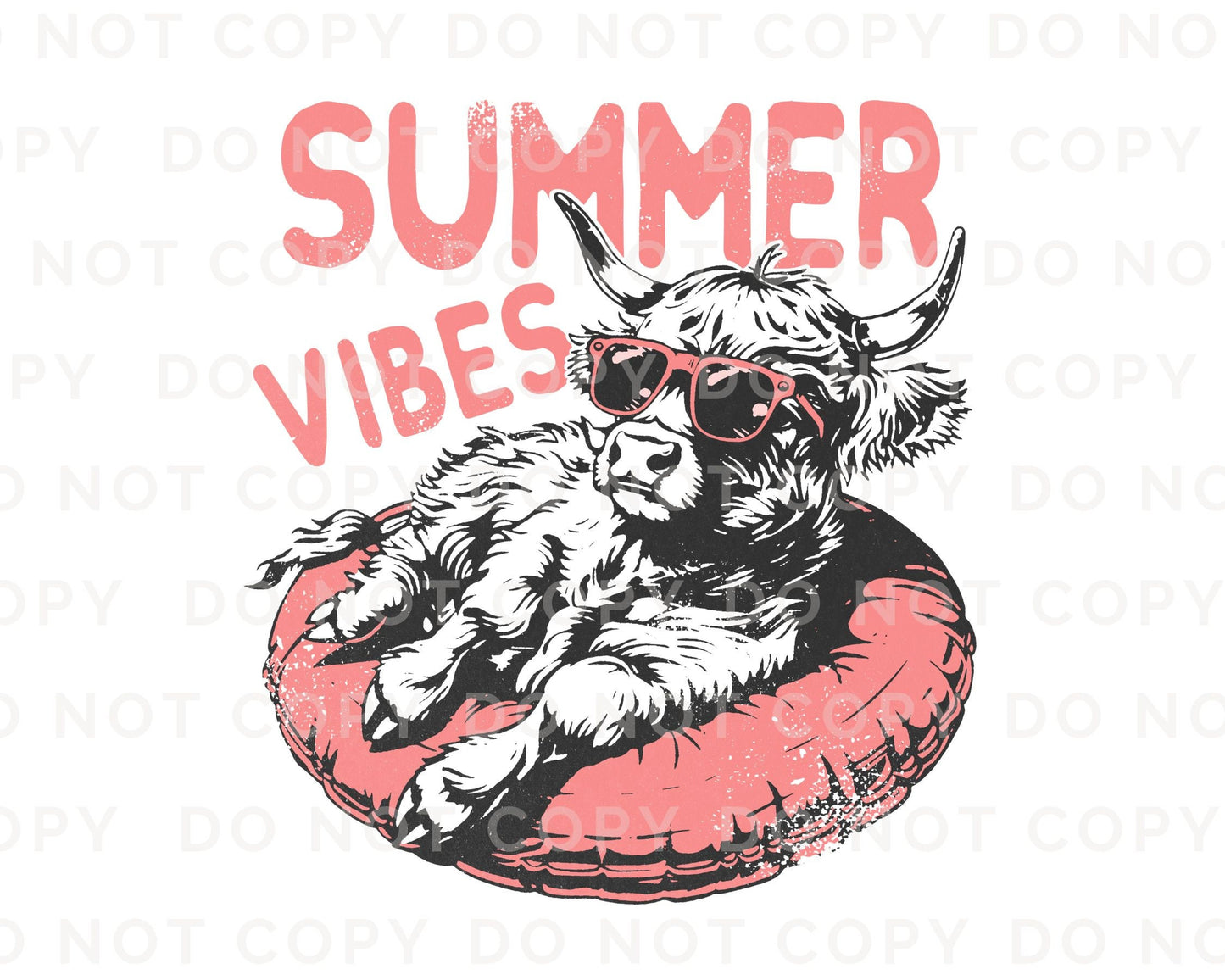 Summer DTF Transfers, Ready to Press, T-shirt Transfers, Heat Transfer, Direct to Film, Highland Cow, Retro, Beach, Vacation, Summer Vibes