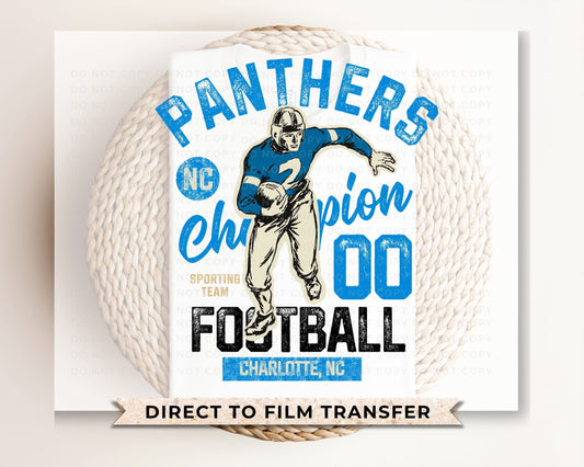 Football DTF Transfers, Ready to Press, T-shirt Transfers, Heat Transfer, Direct to Film, Sports, Full Color, Retro, North Carolina Football