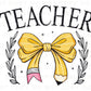 Teacher DTF transfer, First Day of School, Heat Transfer, Ready to Press, Direct to Film, Coquette, Pencil, Bow, Gift, Back To School