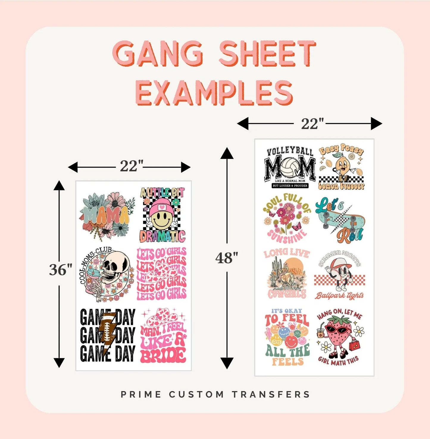 Wholesale DTF Transfers, Ready To Press, Custom DTF Transfer, Custom Gang Sheet, Fast Shipping, No Weeding, Heat Press Transfer, Bulk Order