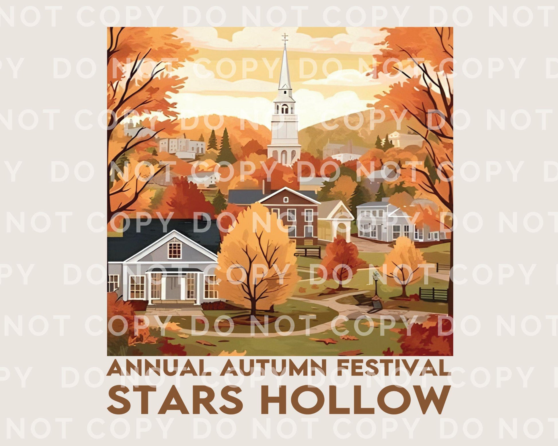 Fall DTF Transfers, Ready to Press, T-shirt Transfers, Heat Transfer, Direct to Film, Stars Hollow Connecticut, Autumn Festival, Trendy