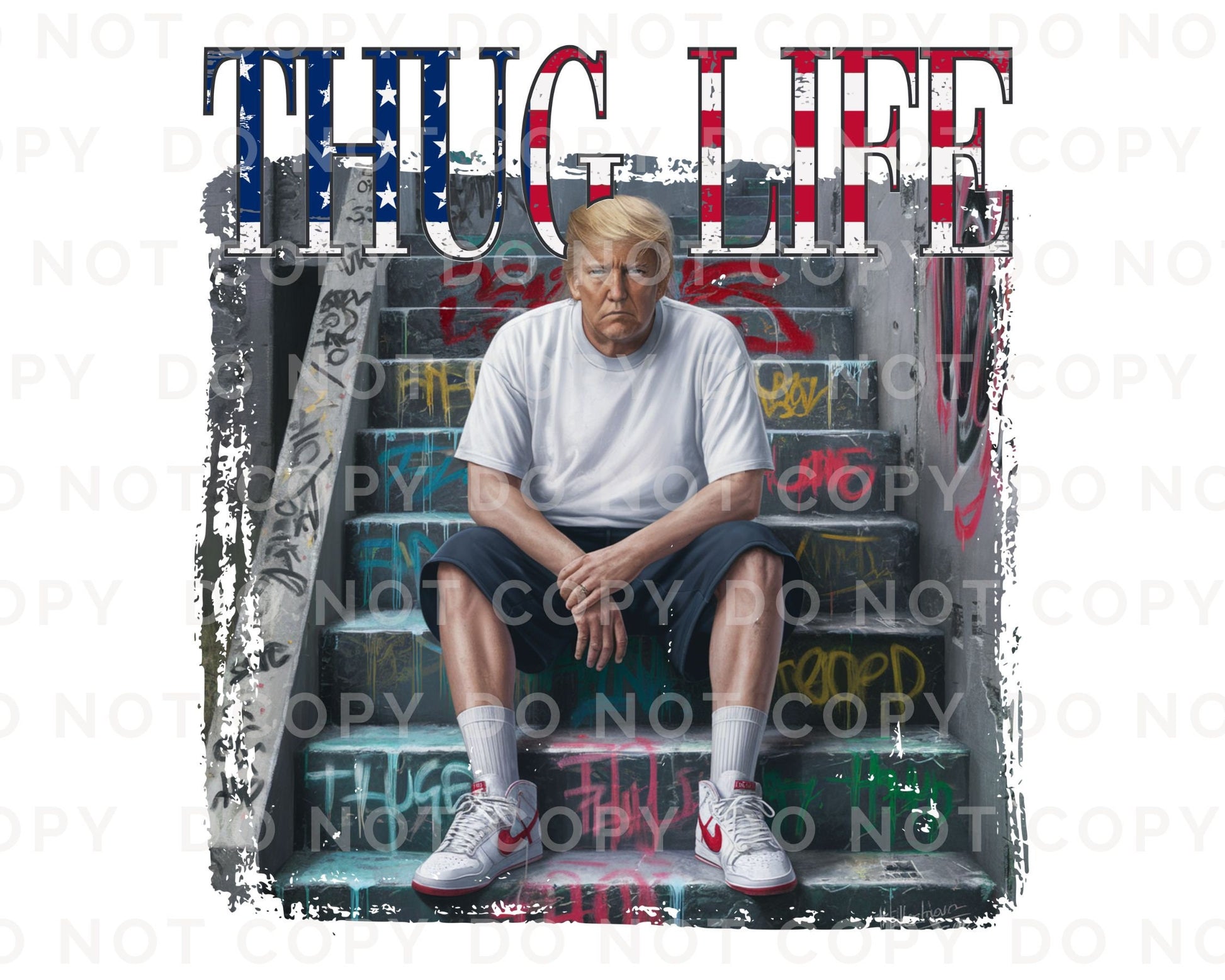 Viral Thug Life President Design DTF Transfers, Ready to Press, T-shirt Transfers, Heat Transfer, Direct to Film, 2024 Election, Trendy