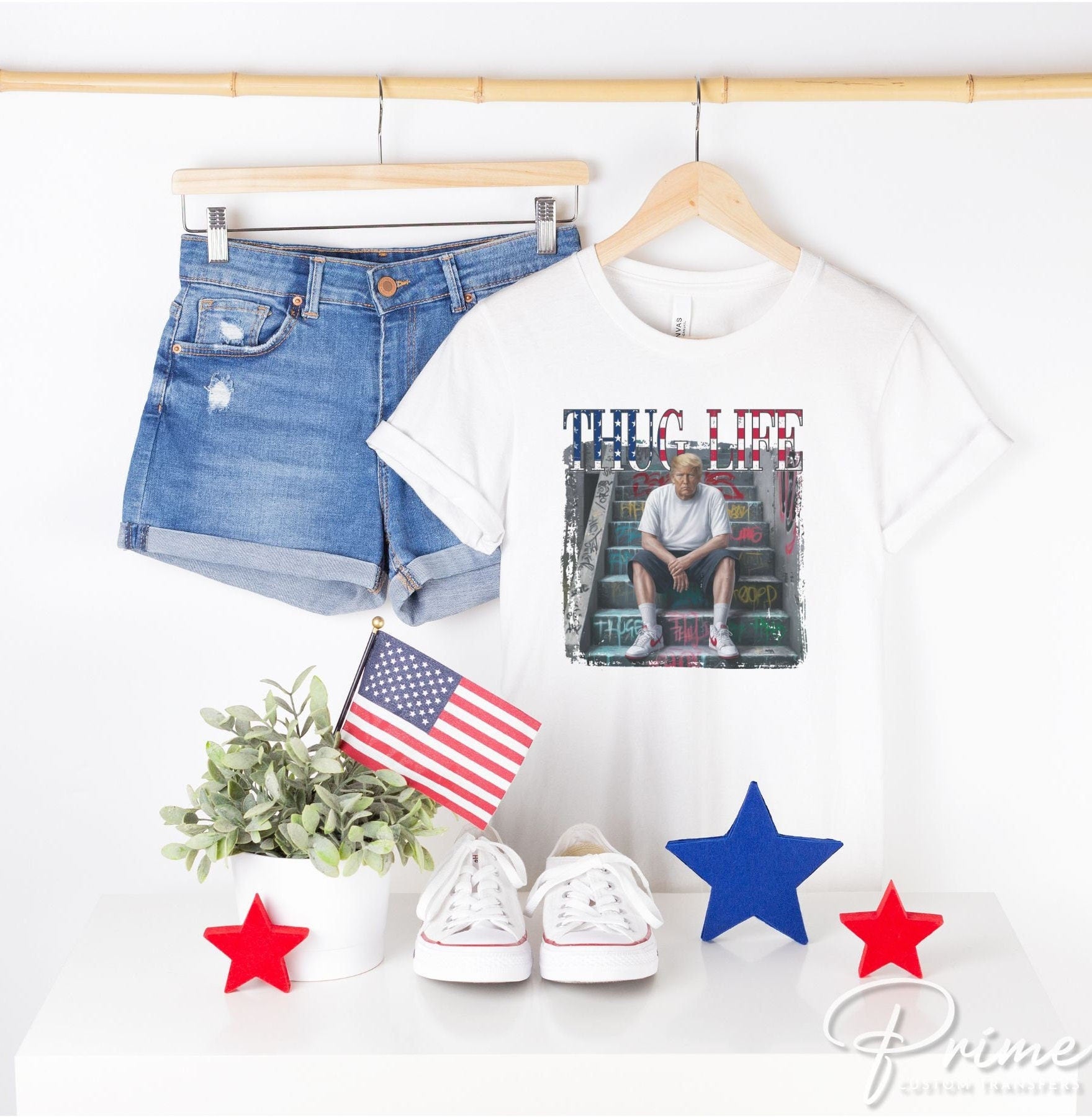 Viral Thug Life President Design DTF Transfers, Ready to Press, T-shirt Transfers, Heat Transfer, Direct to Film, 2024 Election, Trendy