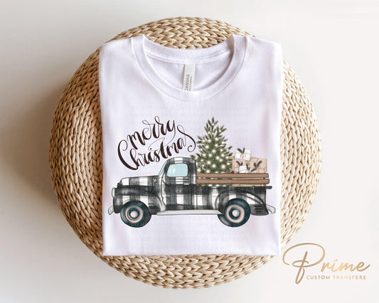 Christmas DTF Transfers, Ready to Press, T-shirt Transfers, Heat Transfer, Direct to Film, Holiday, Buffalo Plaid, Truck, Christmas Tree