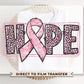 Breast Cancer DTF Transfers, Ready to Press, T-shirt Transfers, Heat Transfer, Direct to Film, Fight, Pink Ribbon, Hope, Cancer Awareness