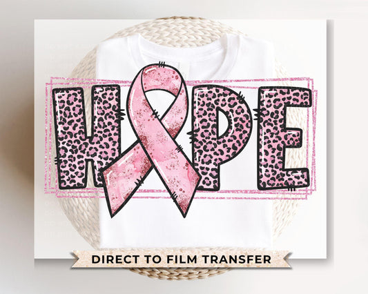 Breast Cancer DTF Transfers, Ready to Press, T-shirt Transfers, Heat Transfer, Direct to Film, Fight, Pink Ribbon, Hope, Cancer Awareness