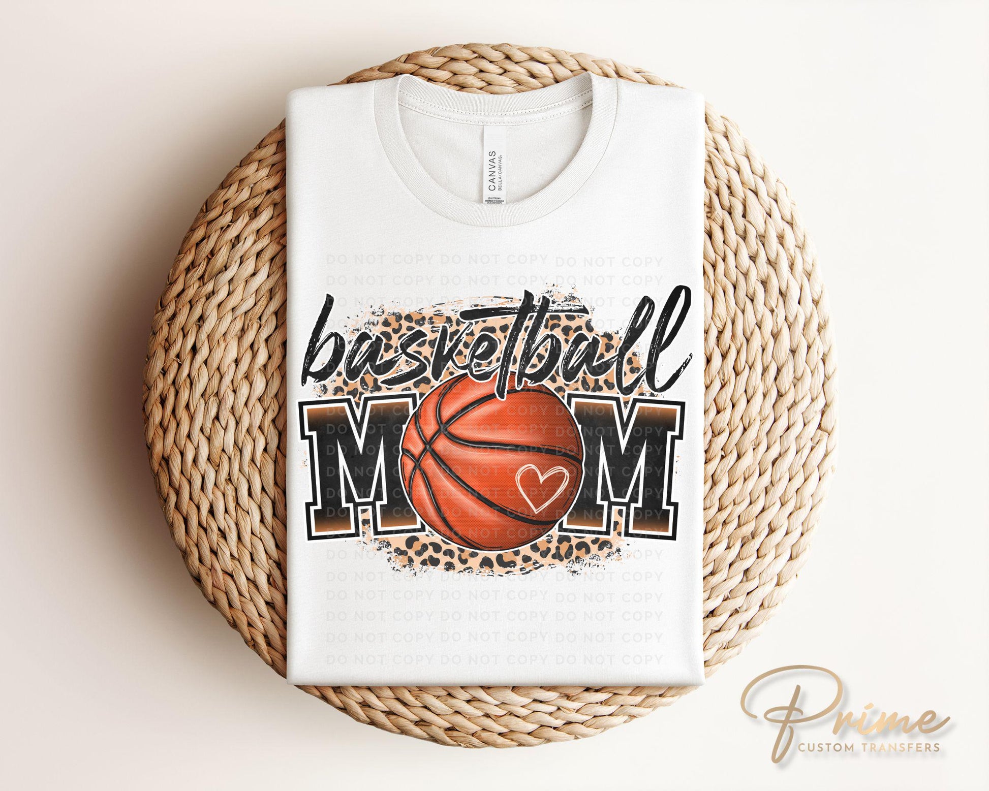 Basketball DTF Transfers, Ready to Press, T-shirt Transfers, Heat Transfer, Direct to Film, Sports Mom, Game Day, Trendy, Leopard, Mama